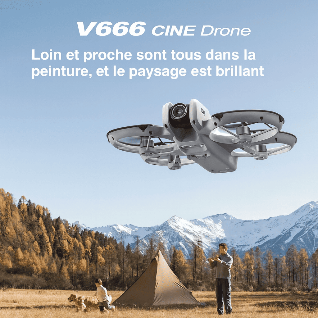Drone Professionnel V666 – Double Caméra 8K & Stabilisation 6 Axes