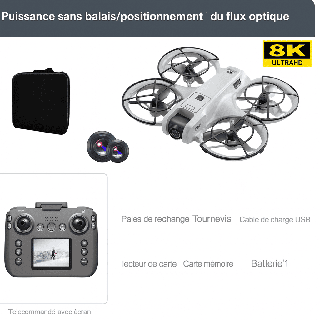 Drone Professionnel V666 – Double Caméra 8K & Stabilisation 6 Axes