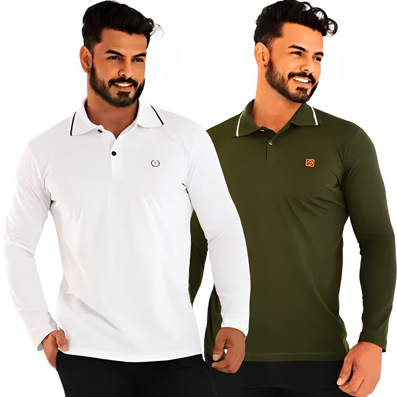 Chemise Polo Suprême à Manches Longues – Minimaliste & Sophistiquée [ACHETEZ 1 et RECEVEZ 2] Confort et Style Multipliés