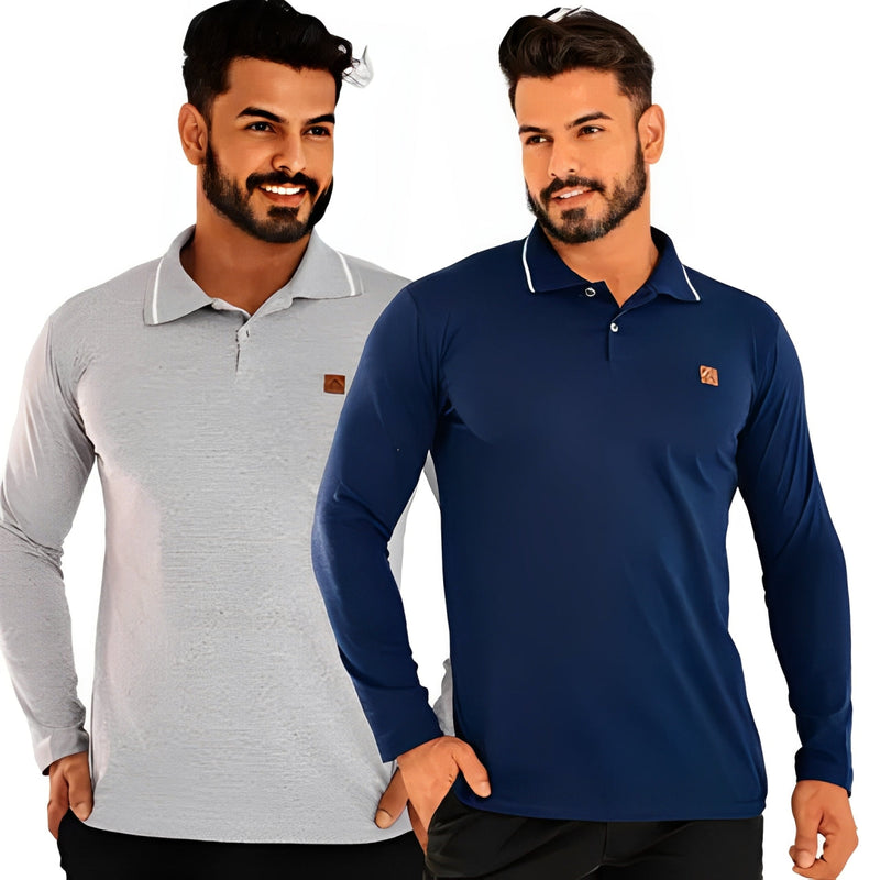 Chemise Polo Suprême à Manches Longues – Minimaliste & Sophistiquée [ACHETEZ 1 et RECEVEZ 2] Confort et Style Multipliés