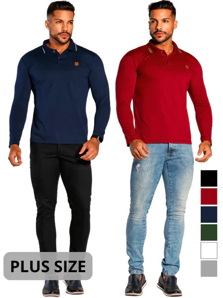 Chemise Polo Suprême à Manches Longues – Minimaliste & Sophistiquée [ACHETEZ 1 et RECEVEZ 2] Confort et Style Multipliés